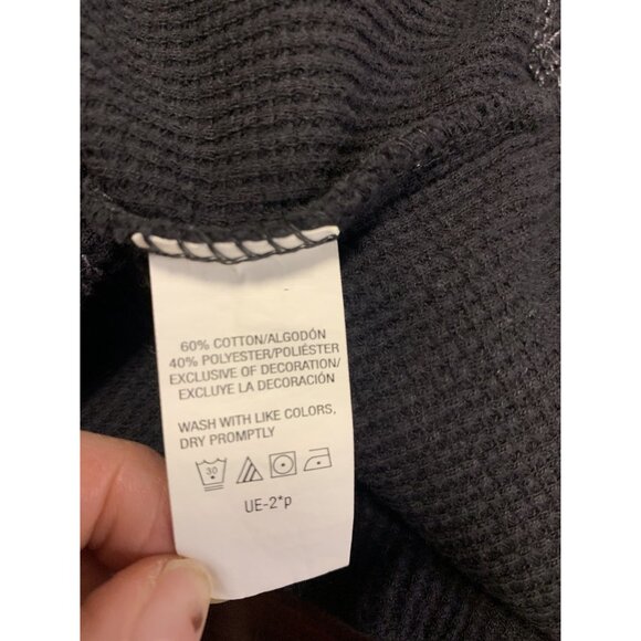 G. H. Bass Waffle Knit Thermal Henley Size XXL Black - Picture 9 of 9